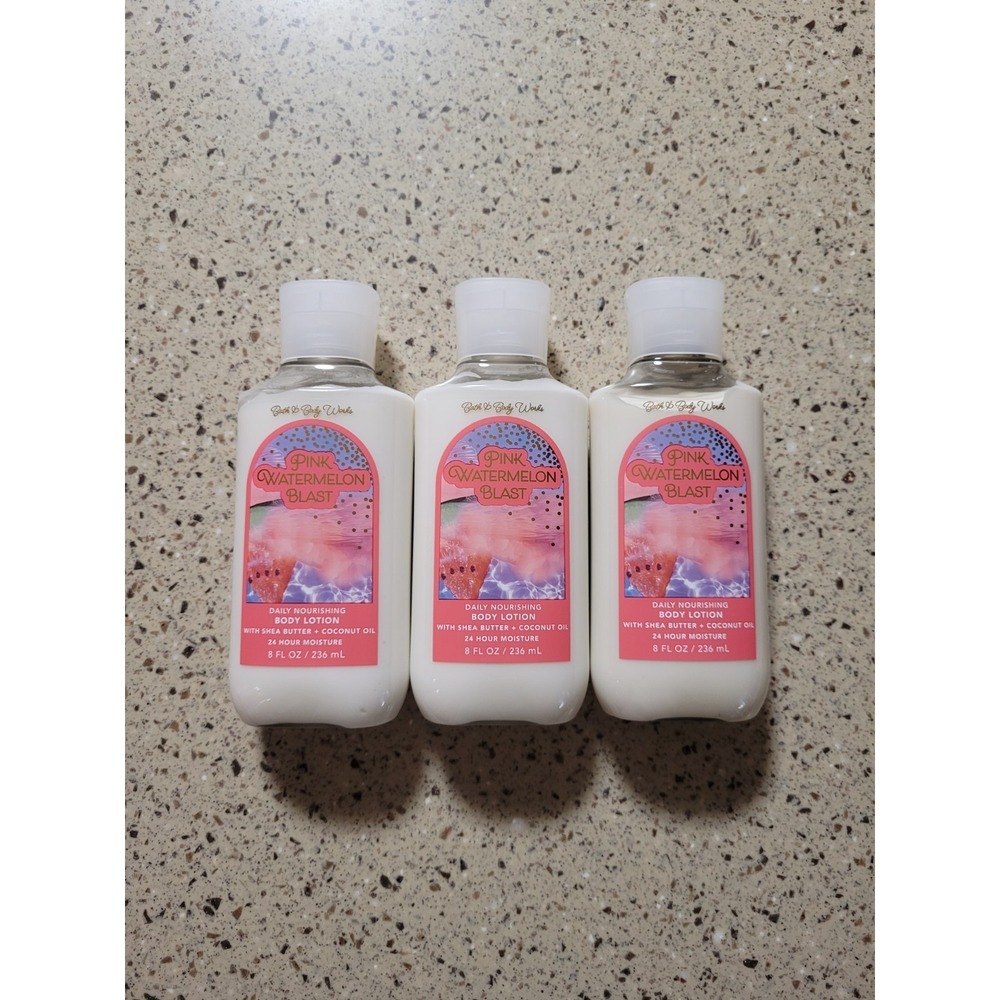 3 Bath & Body Works Pink Watermelon Blast Daily Nourishing Body Lotion 8 Oz  Ea